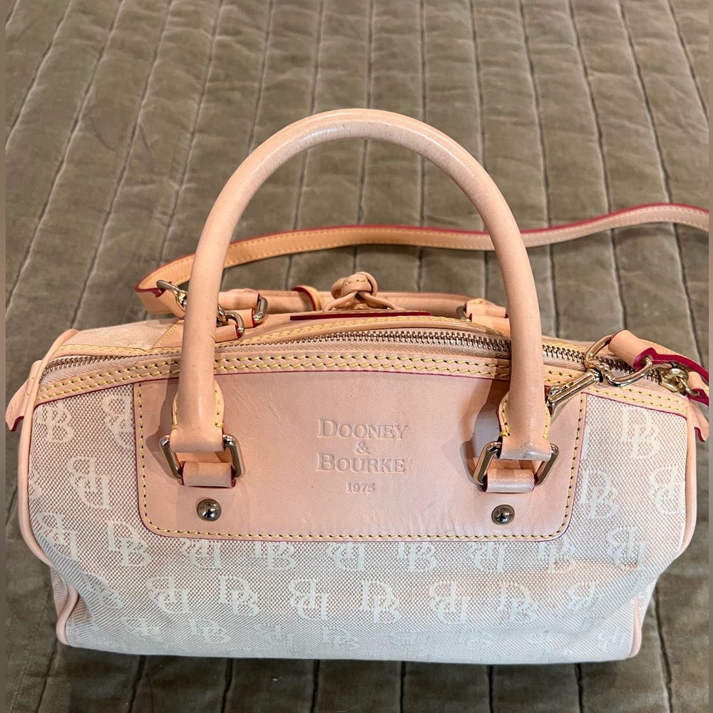Vintage Cream & Magenta 1975 Dooney & Burke Purse